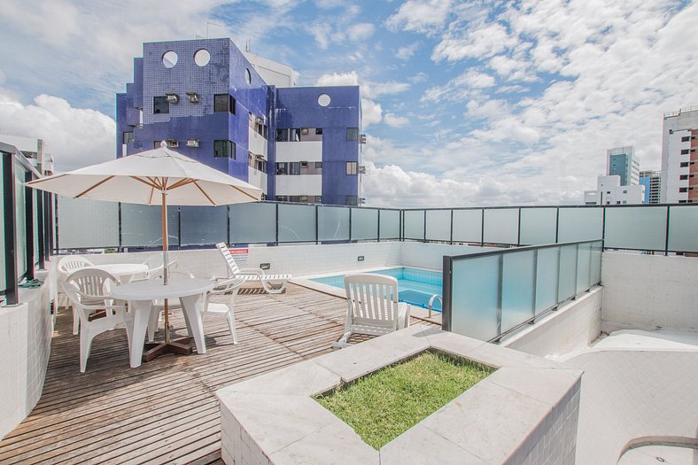 1 bedroom flat with balcony in Boa Viagem