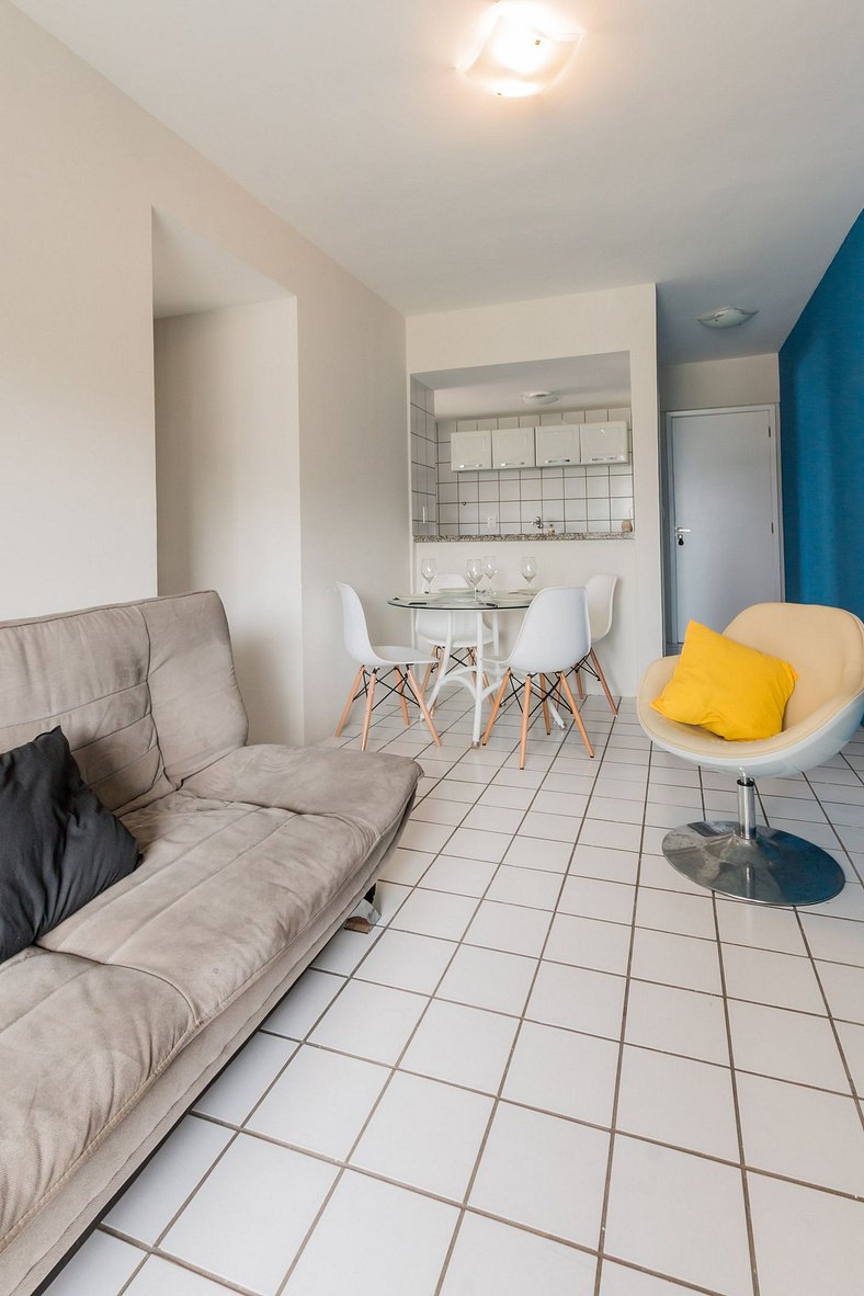 Apartamento 1 dormitorio con balcón en Boa Viagem