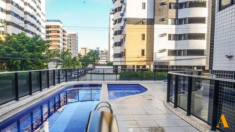 Confortável Flat com 2 quartos em Ponta Verde